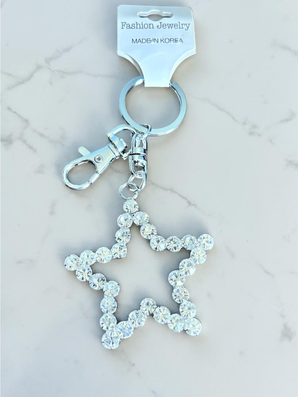 Fashion Jewelry Iridescent Crystal Star Keychain